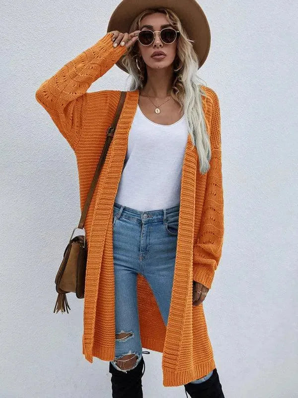 Gilet long en tricot doux pour femme