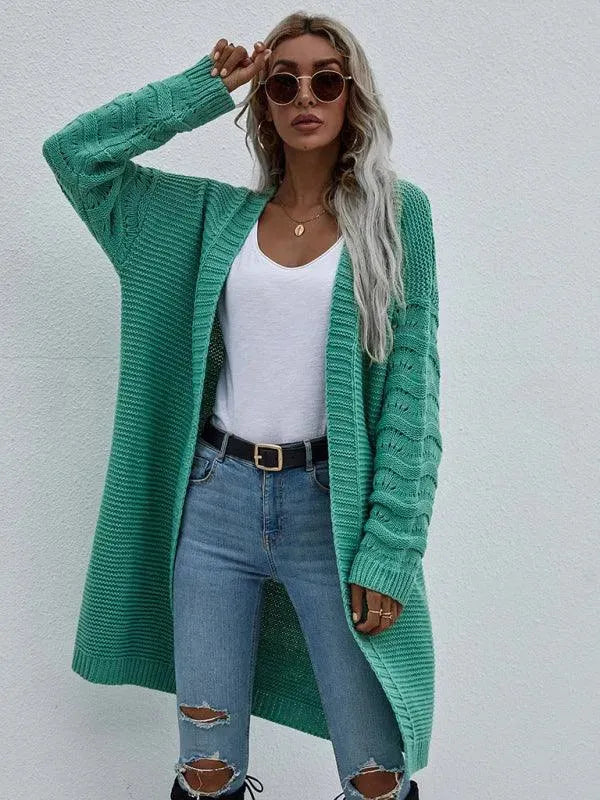 Gilet long en tricot doux pour femme