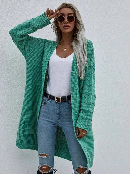 Gilet long en tricot doux pour femme