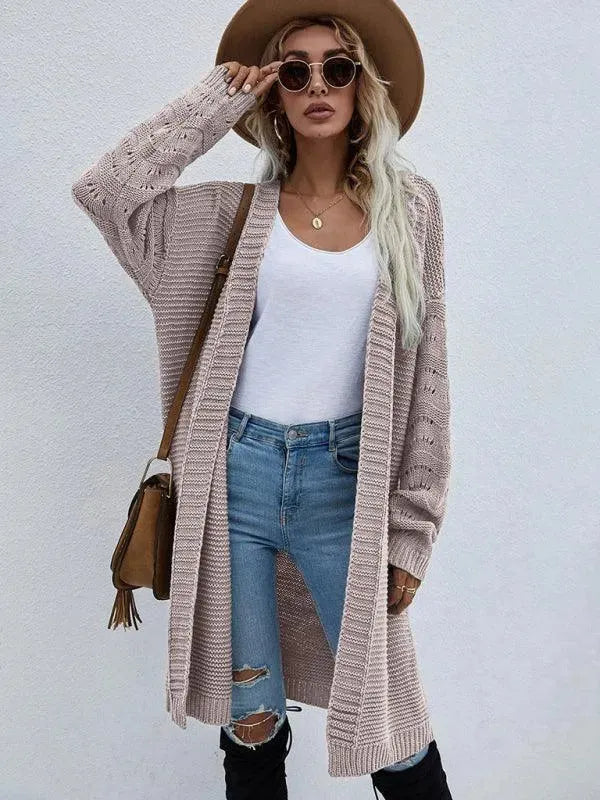 Gilet long en tricot doux pour femme