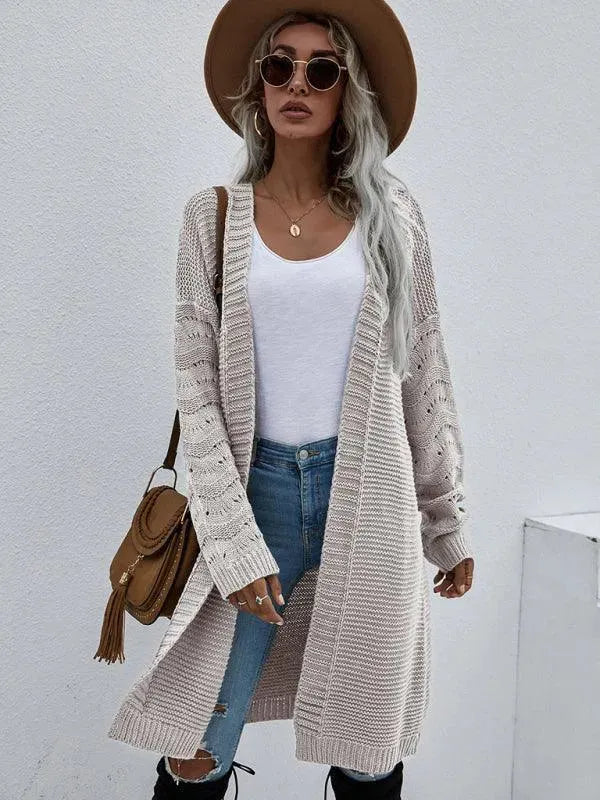Gilet long en tricot doux pour femme