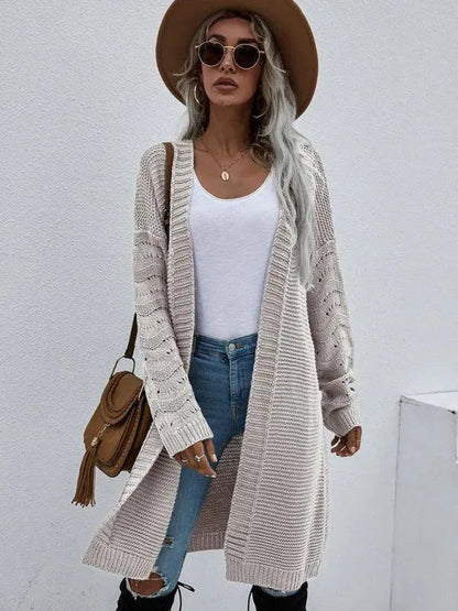 Gilet long en tricot doux pour femme