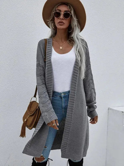 Gilet long en tricot doux pour femme