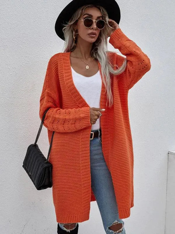 Gilet long en tricot doux pour femme
