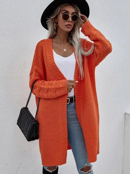 Gilet long en tricot doux pour femme