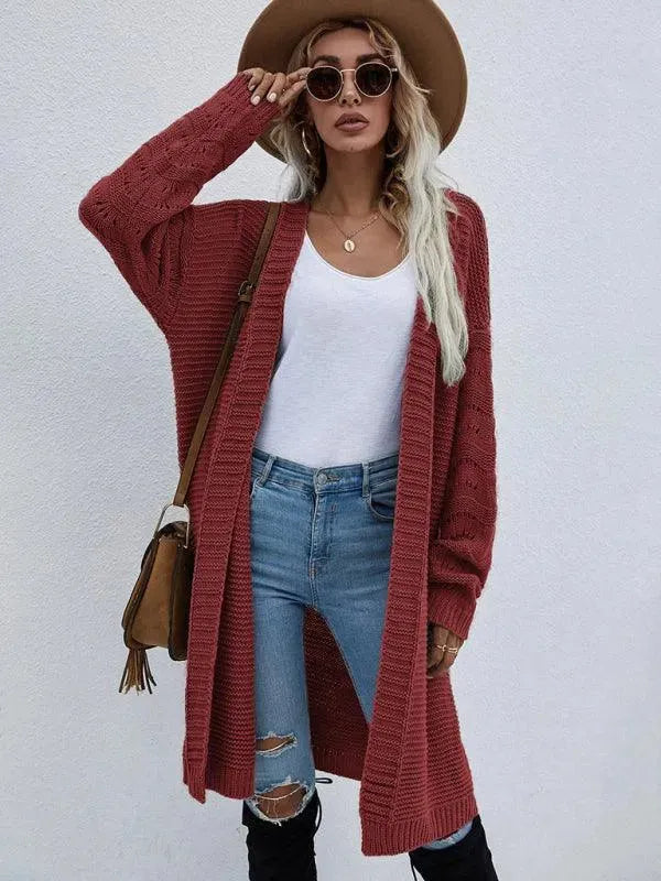 Gilet long en tricot doux pour femme