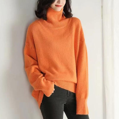 Pull en tricot Col roulé Coupe confortable et chaude