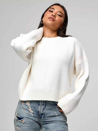 Großer Pullover Rundhals Oversize - IdealeKleiden