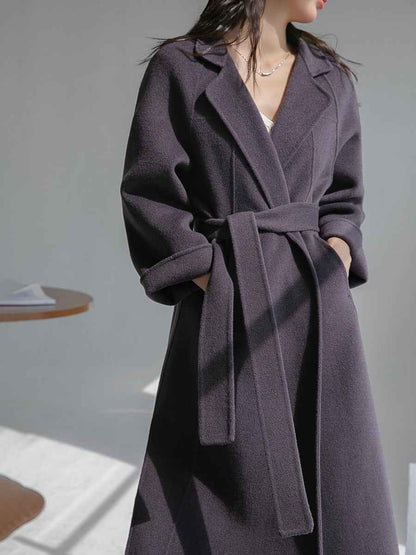 Manteau oversize en laine avec ceinture