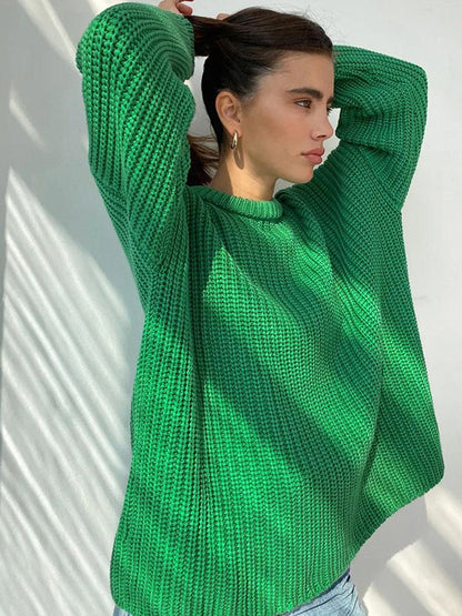 Pull oversized en grosse maille moderne pour femme