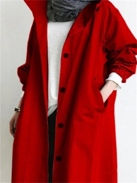 Grand blouson oversize pour femme avec boutons et poches