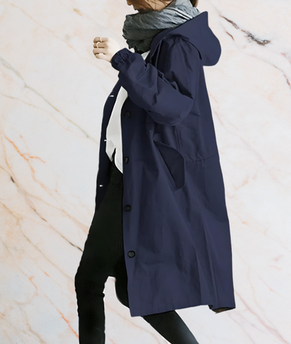 Grand blouson oversize pour femme avec boutons et poches