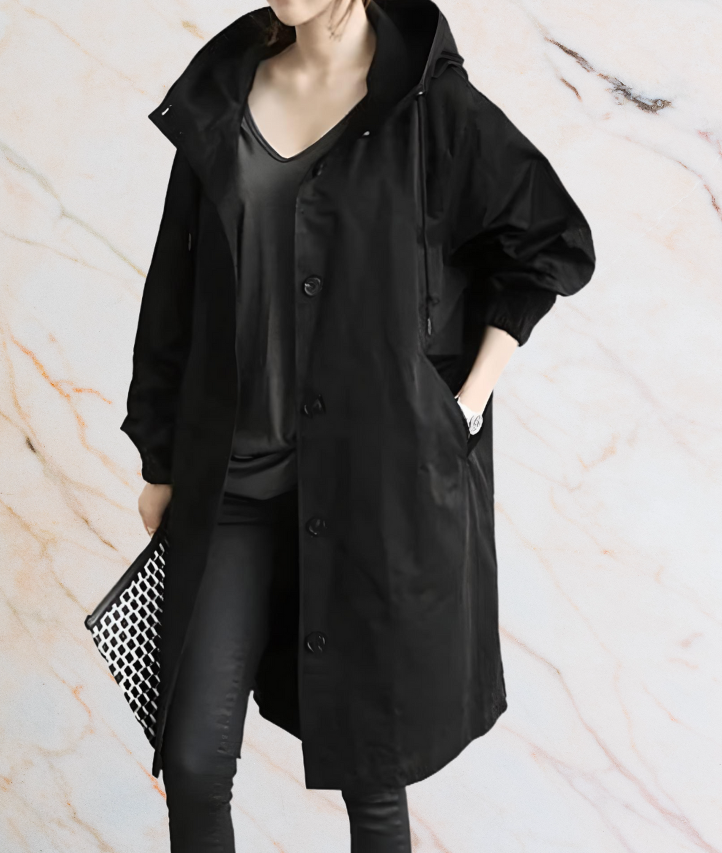 Grand blouson oversize pour femme avec boutons et poches