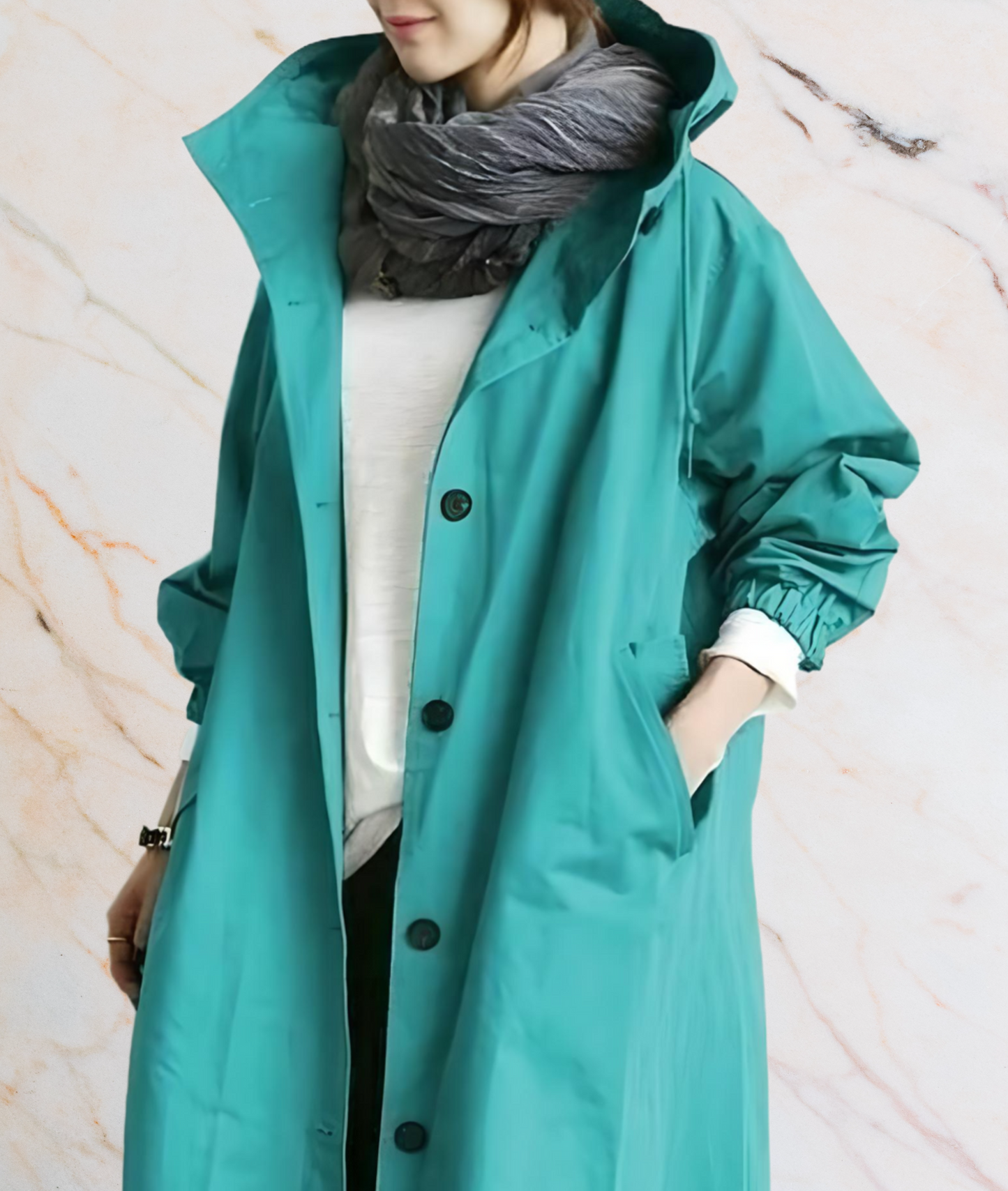 Grand blouson oversize pour femme avec boutons et poches