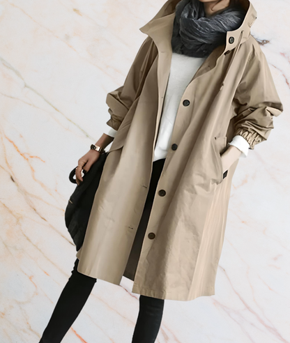 Grand blouson oversize pour femme avec boutons et poches