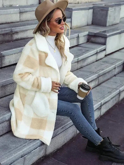 Grand manteau pour femme Coupe oversize Motif carreaux
