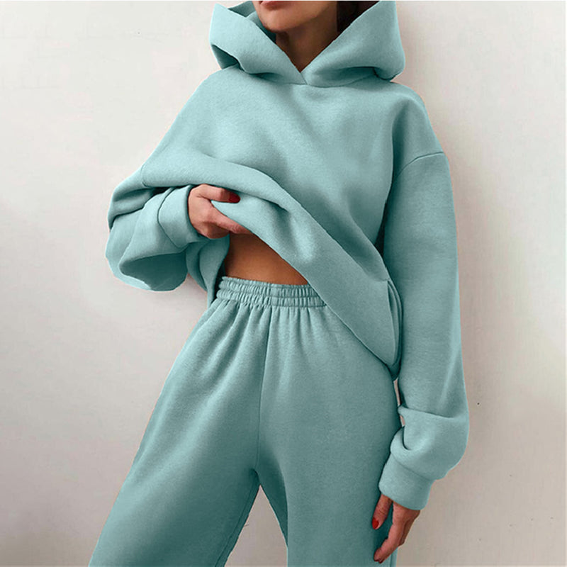 Ensemble Streetwear Femme Tendance Hoodie et Pantalon de Jogging