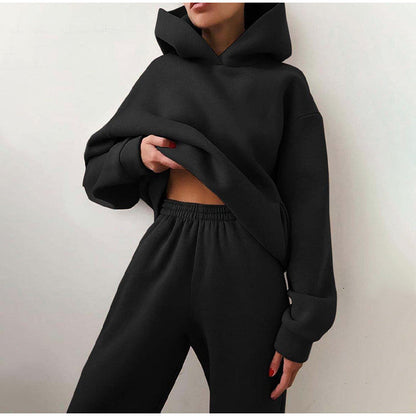 Ensemble Streetwear Femme Tendance Hoodie et Pantalon de Jogging