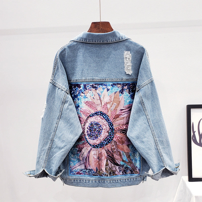 Grande veste en jean pour femme style oversize