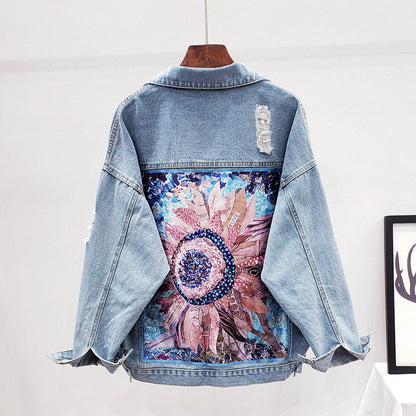 Grande veste en jean pour femme style oversize