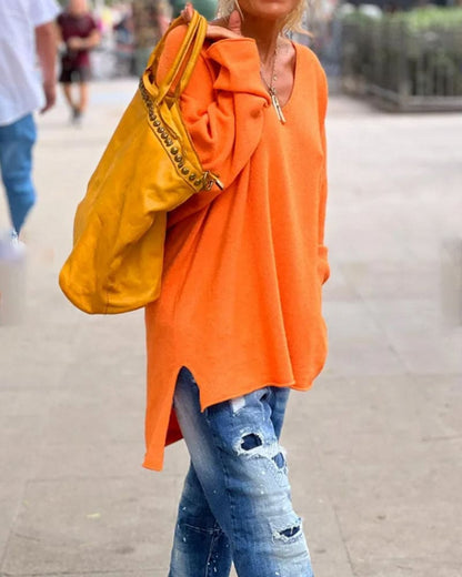 Weite Damenpullover Großzügig Oversized - IdealeKleiden