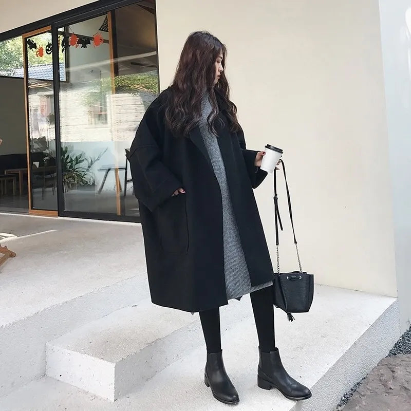 Trench-coat grande taille femme mélange de laine