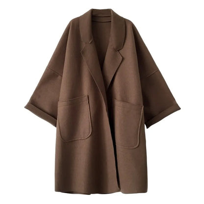 Trench-coat grande taille femme mélange de laine