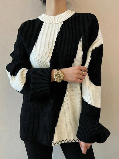 Übergroßer Zebra Print Pullover Frauen Trendy Oversized - IdealeKleiden