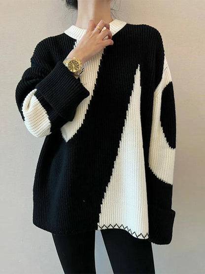 Pull Oversize Femme Imprimé Zèbre Tendance