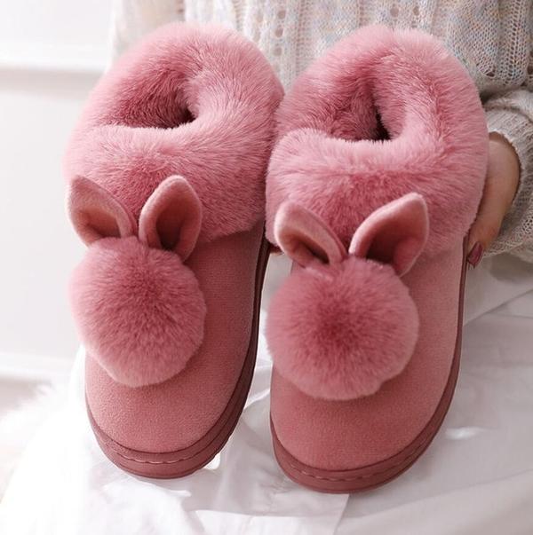 Mignon Chaussons Lapin en Peluche
