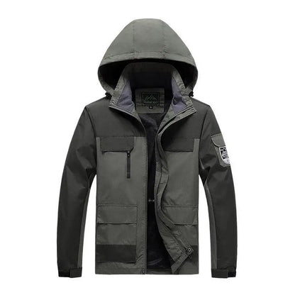 Herren Parka Militärstyle Grüne Windjacke - IdealeKleiden