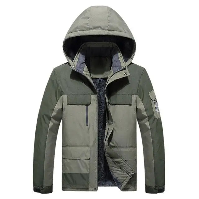 Parka homme style militaire coupe-vent vert
