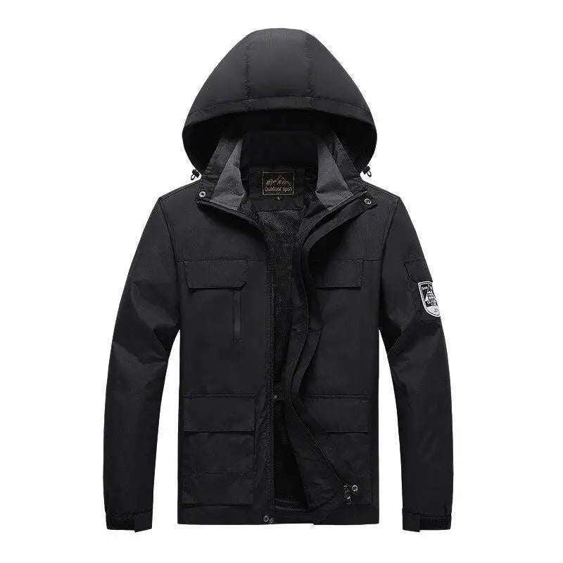 Parka homme style militaire coupe-vent vert