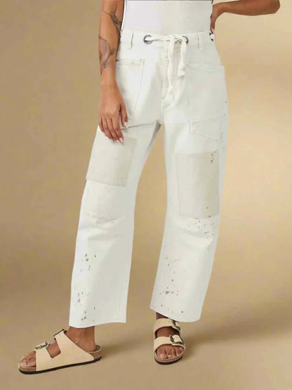 Pantalon femme multicolore style patchwork