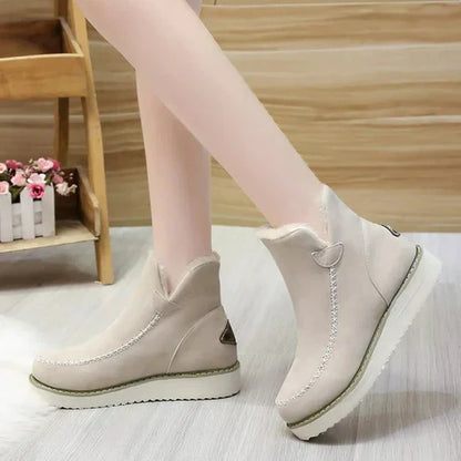 Bottes souples en peluche pour femme Qualité peau de mouton