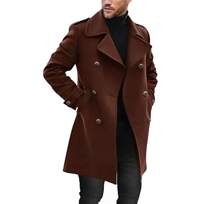 Manteau Homme Mi-long Élégant Revers