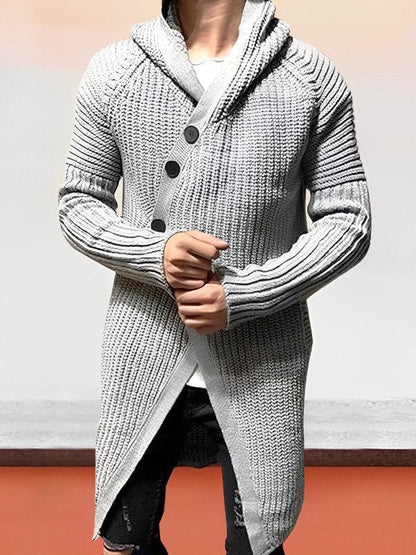 Kuschelige Strickjacke Lang Kapuze Damen - IdealeKleiden