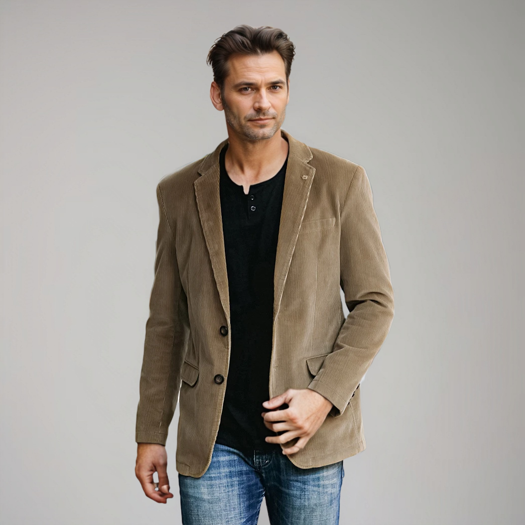 Blazer classique en velours côtelé élégant et intemporel pour femmes