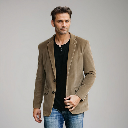 Blazer classique en velours côtelé élégant et intemporel pour femmes