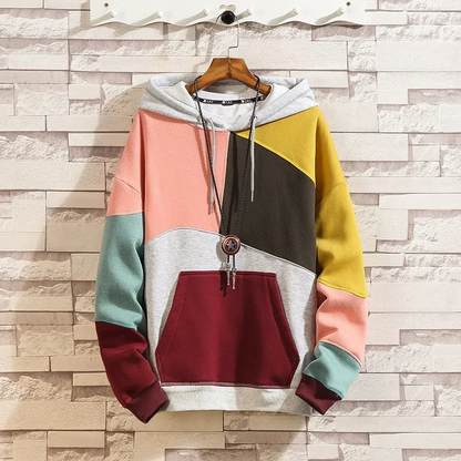 Sweat à capuche patchwork stylé