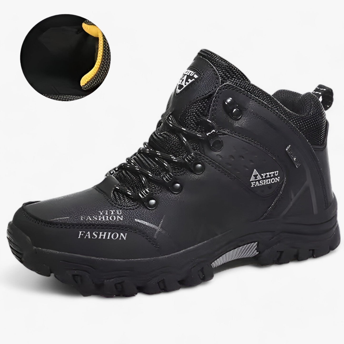 Bottes d'hiver cuir chaudes isolées