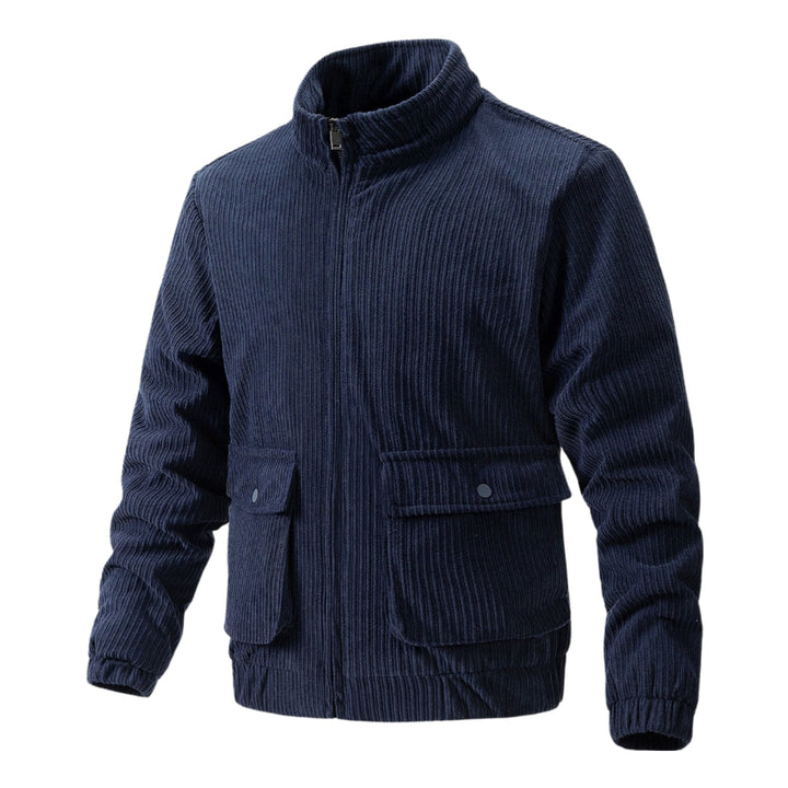 Blouson homme en velours côtelé avec fermeture éclair, style moderne