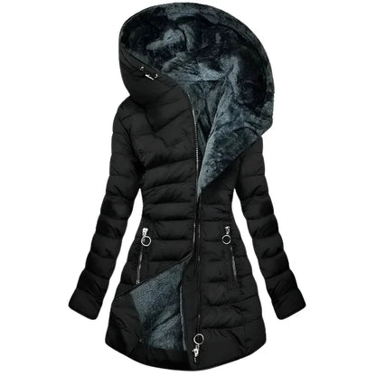 Manteau d'hiver femme doux peluche