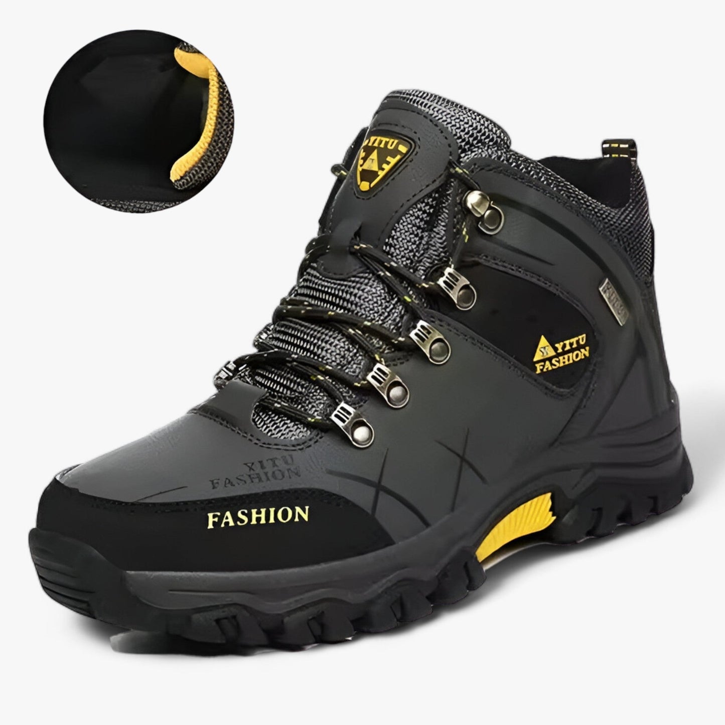 Bottes d'hiver cuir chaudes isolées
