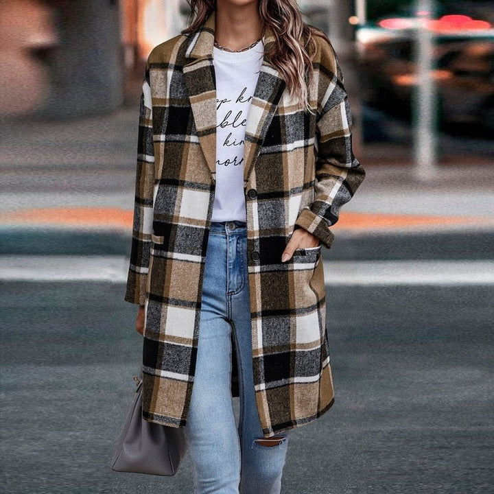Veste à carreaux pour femme - Élégante et confortable