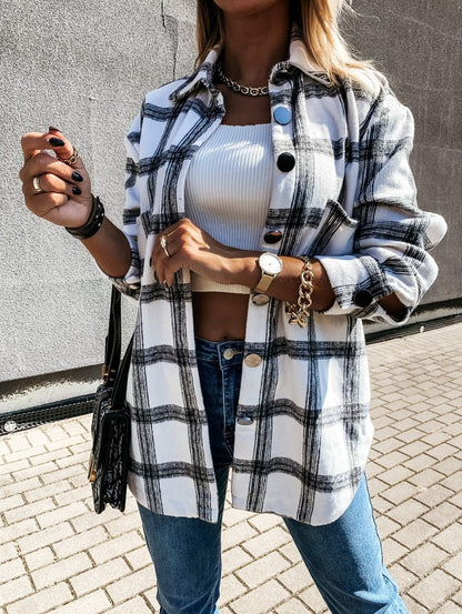 Veste à carreaux élégante pour femme