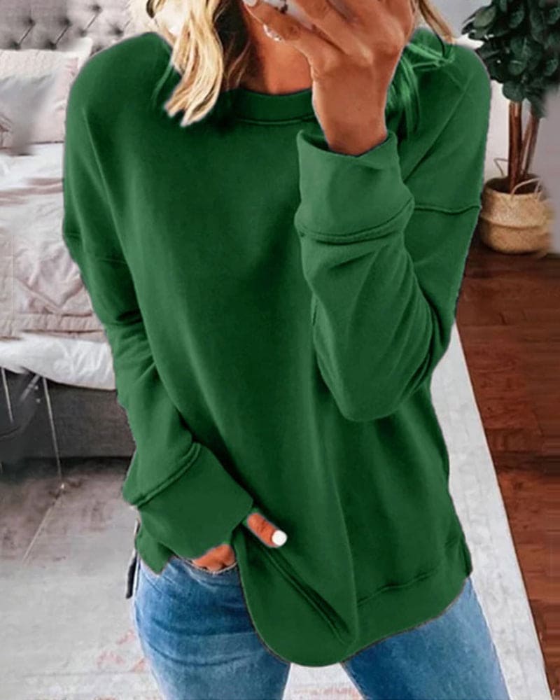 Sweat-shirt confortable pour femme Simple et élégant