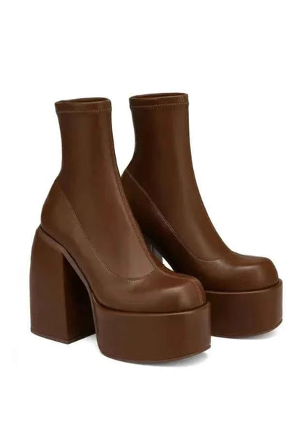 Bottines montantes à plateforme pour femme