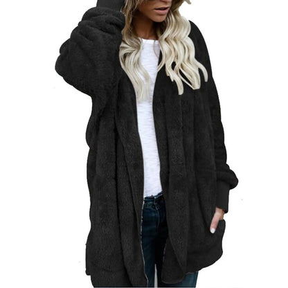 Veste d'hiver moelleuse grande taille en peluche