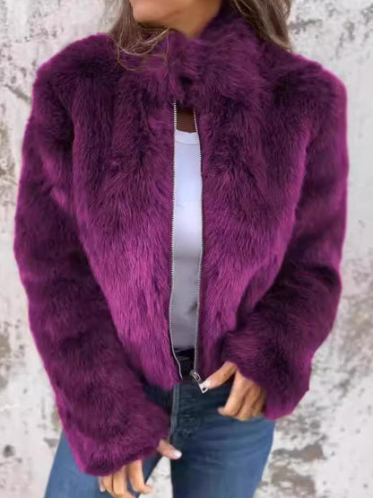 Manteau d'hiver femme beige chaud et élégant